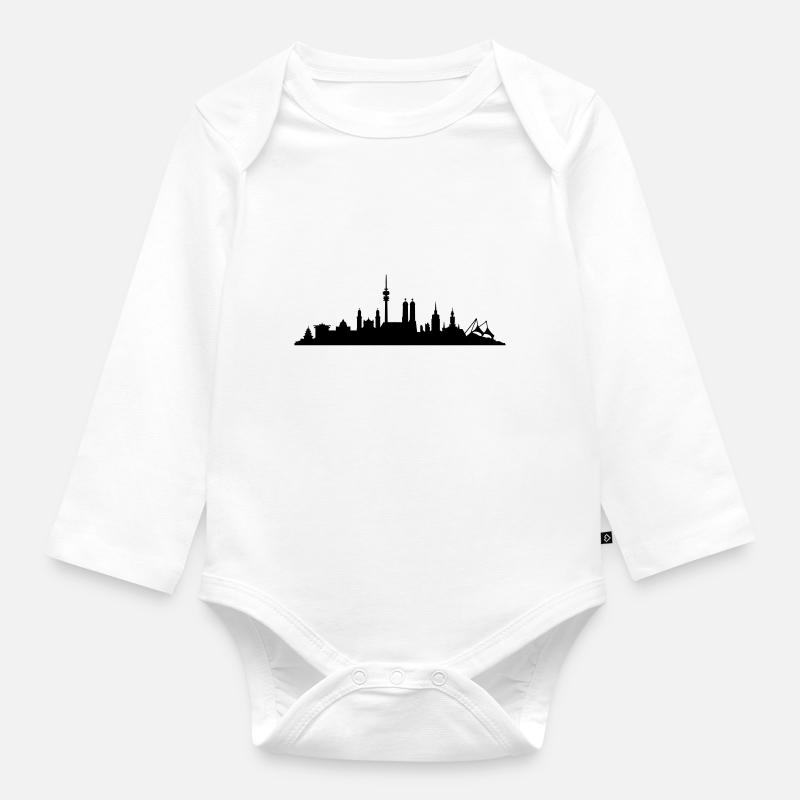 Skyline München - Baby Bio-Langarm-Body - Weiß