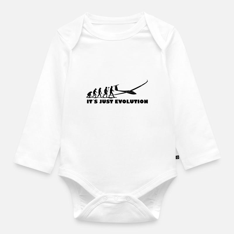 evolution segelfliegen - Baby Bio-Langarm-Body - Weiß