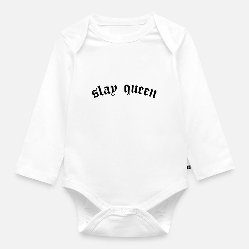 SLay queen - Organic Longsleeve Baby Bodysuit - white