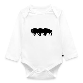bisons - Baby Bio-Langarm-Body - Weiß - Vorne