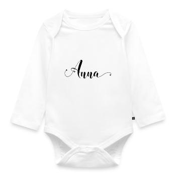 anna - Baby Bio-Langarm-Body - Weiß - Vorne