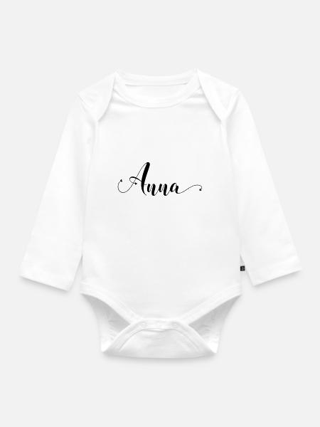 anna - Baby Bio-Langarm-Body - Weiß