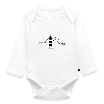 lighthouse - Organic Longsleeve Baby Bodysuit - white - Front