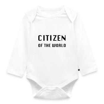 Citizen of the World World Citizen Travel Gift - Organic Longsleeve Baby Bodysuit - white - Front