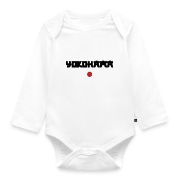 yokohama - japan - souvenir - Organic Longsleeve Baby Bodysuit - white - Front