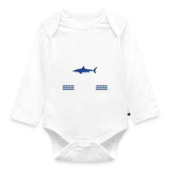 Haifisch Weißer Hai Taucher - Baby Bio-Langarm-Body - Weiß - Vorne