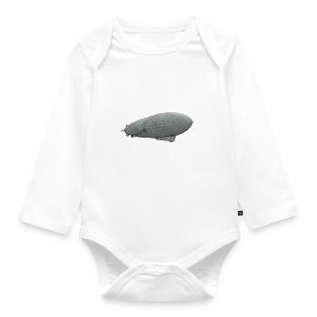 Luftschiff, Zeppelin - Baby Bio-Langarm-Body - Weiß - Vorne