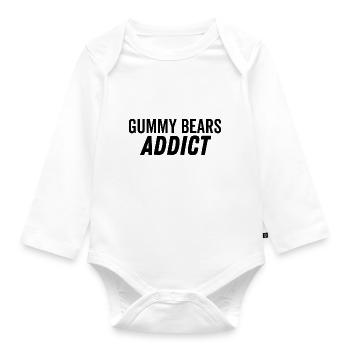 Gummy Bears Addict - Organic Longsleeve Baby Bodysuit - white - Front