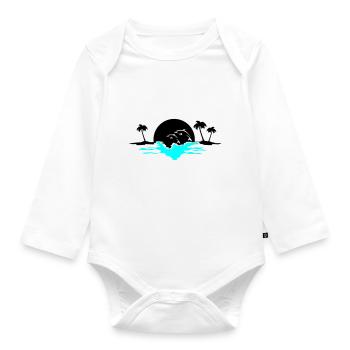 sunset delfine - Baby Bio-Langarm-Body - Weiß - Vorne