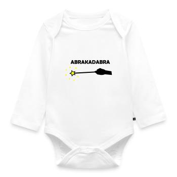 magic wand abrakadabra - Organic Longsleeve Baby Bodysuit - white - Front