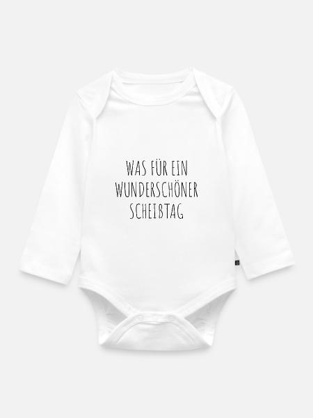 Was Für Ein Wunderschöner Scheißtag Fun Artikel - Baby Bio-Langarm-Body - Weiß