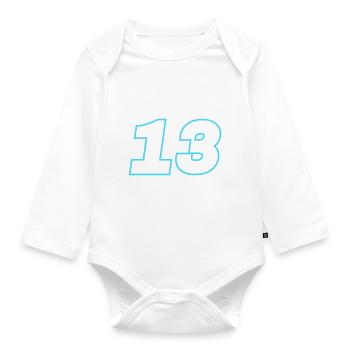 13 Zahl symbol - Baby Bio-Langarm-Body - Weiß - Vorne