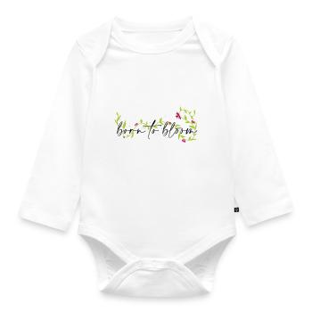 Born to bloom - Baby Bio-Langarm-Body - Weiß - Vorne