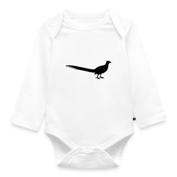 Fasan - Baby Bio-Langarm-Body - Weiß - Vorne