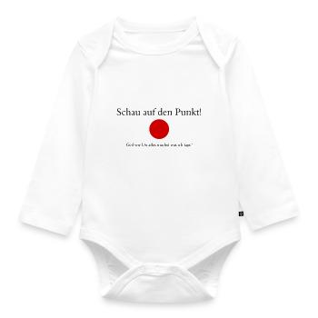 lustiger Spruch Punkt - Baby Bio-Langarm-Body - Weiß - Vorne