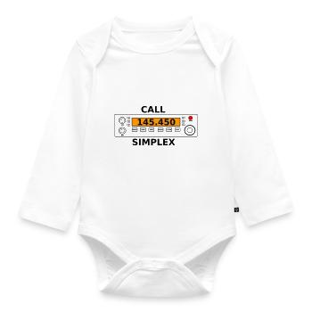 Radio call 145.450 Mhz ham radio - Organic Longsleeve Baby Bodysuit - white - Front