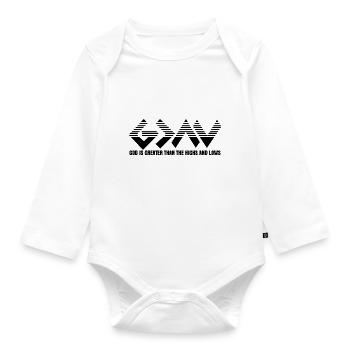 God is Greater than the Highs and Lows - Organic Longsleeve Baby Bodysuit - white - Front