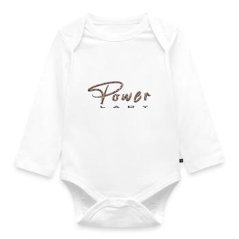T-shirt femme, dame de pouvoir, cadeau, motivation - Body Bébé bio manches longues - blanc - Devant
