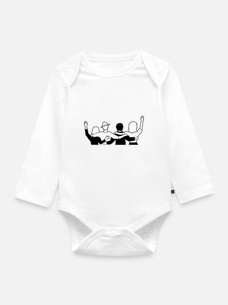 Gruppe Crew Freunde - Baby Bio-Langarm-Body - Weiß