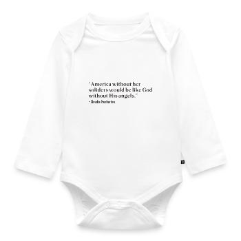 Memorial Day Quotes - Organic Longsleeve Baby Bodysuit - white - Front