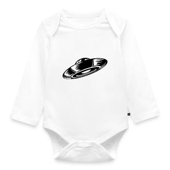 Visitor unidentified flying object - Organic Longsleeve Baby Bodysuit - white - Front