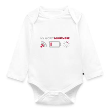 My worst nightmare Logos - Organic Longsleeve Baby Bodysuit - white - Front