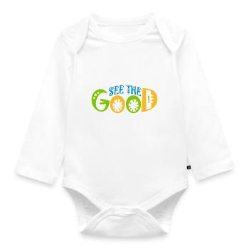 see the good quote - Organic Longsleeve Baby Bodysuit - white - Front