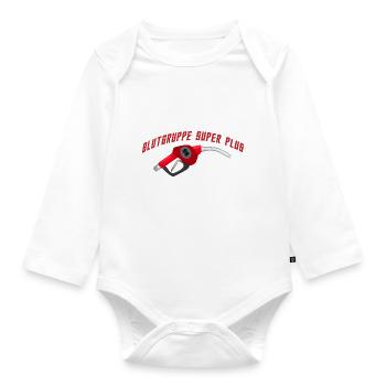 Blutgruppe Super Plus - Baby Bio-Langarm-Body - Weiß - Vorne
