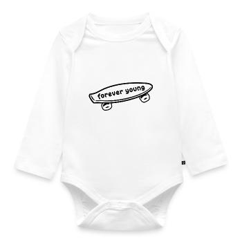 trottinette - Body Bébé bio manches longues - blanc - Devant