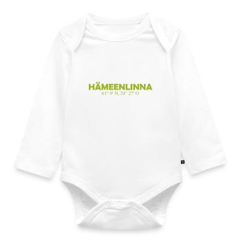 Hämeenlinna Finland Coordinates Longitude Latitude - Baby Bio-Langarm-Body - Weiß - Vorne