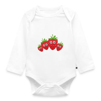 Fraises Famille,Baies,Fraise - Body Bébé bio manches longues - blanc - Devant