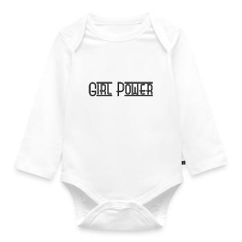 Girl Power - Baby Bio-Langarm-Body - Weiß - Vorne