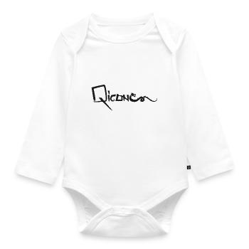 Qigong Dragon black - Baby Bio-Langarm-Body - Weiß - Vorne