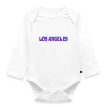 Los Angeles - Baby Bio-Langarm-Body - Weiß - Vorne