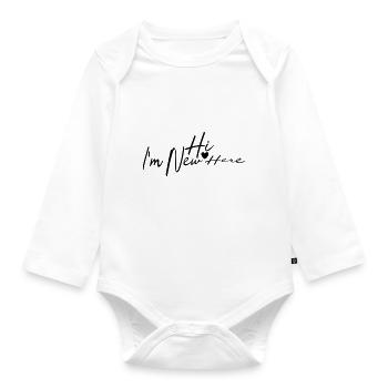 Salut, je suis nouveau ici - Body Bébé bio manches longues - blanc - Devant