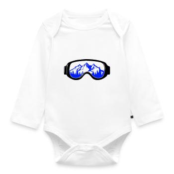 Ski goggles - Organic Longsleeve Baby Bodysuit - white - Front