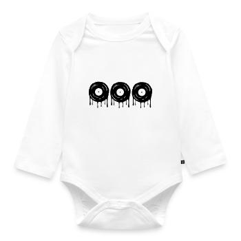 Records - Organic Longsleeve Baby Bodysuit - white - Front