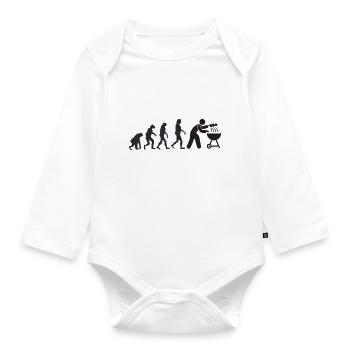 Grillen - Menschliche Evolution - Baby Bio-Langarm-Body - Weiß - Vorne