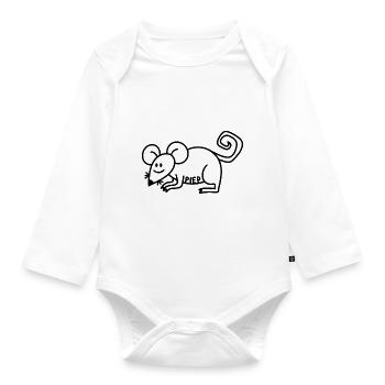 Anti-Zoo Piep - Baby Bio-Langarm-Body - Weiß - Vorne