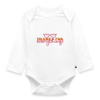 Thanks for everything! - Baby Bio-Langarm-Body - Weiß - Vorne