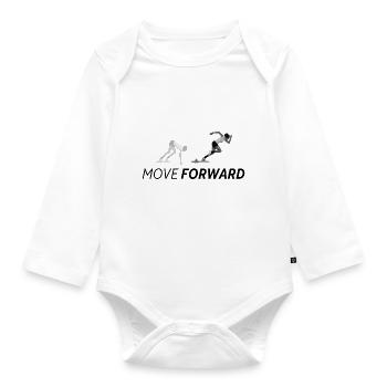 MOVE FORWARD - Organic Longsleeve Baby Bodysuit - white - Front