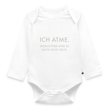 ICH ATME - Baby Bio-Langarm-Body - Weiß - Vorne