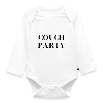 Couch Party - Baby Bio-Langarm-Body - Weiß - Vorne