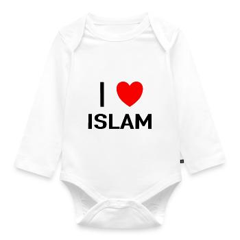 I love islam - Baby Bio-Langarm-Body - Weiß - Vorne
