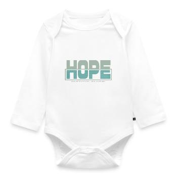 HOPE survive alone - Organic Longsleeve Baby Bodysuit - white - Front