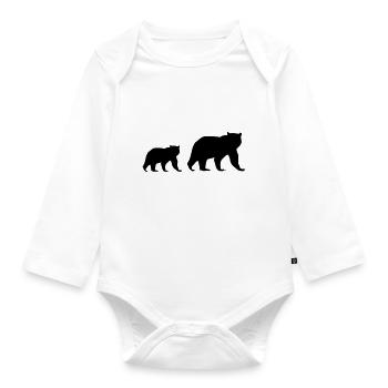 bären - Baby Bio-Langarm-Body - Weiß - Vorne