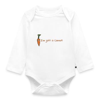 Ich bin nur eine Karotte - Baby Bio-Langarm-Body - Weiß - Vorne