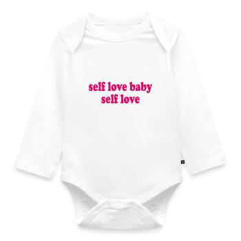 Self love baby self love - Body Bébé bio manches longues - blanc - Devant