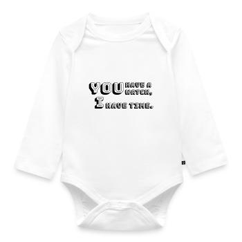 Le temps ou l’argent, qu’est-ce qui est le mieux ? - Body Bébé bio manches longues - blanc - Devant