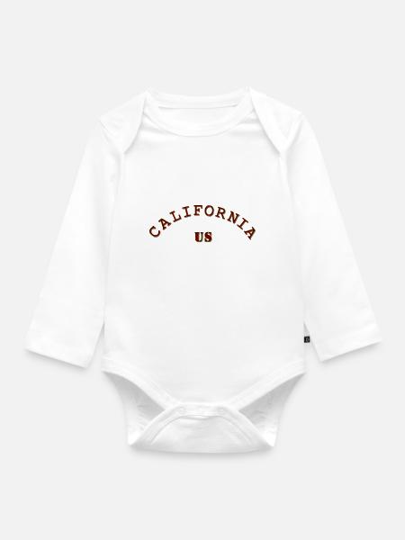 Kalifornien - Baby Bio-Langarm-Body - Weiß